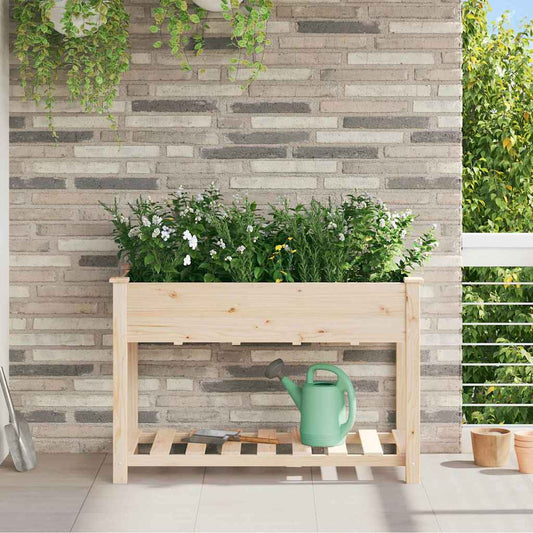 Vaso da giardino con lo scaffale Beige 115 x 59 x 76,5 cm