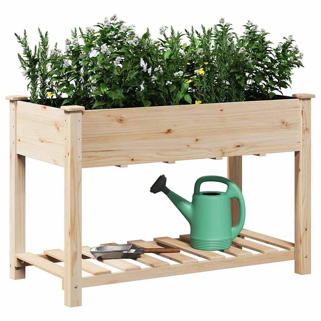 Vaso da giardino con lo scaffale Beige 115 x 59 x 76,5 cm