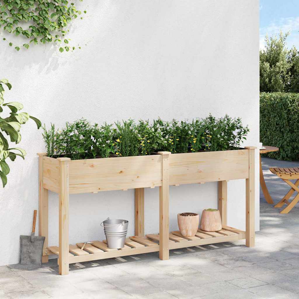 Vaso da giardino con lo scaffale Beige 161 x 43 x 76,5 cm