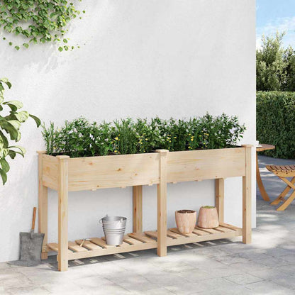 Vaso da giardino con lo scaffale Beige 161 x 43 x 76,5 cm