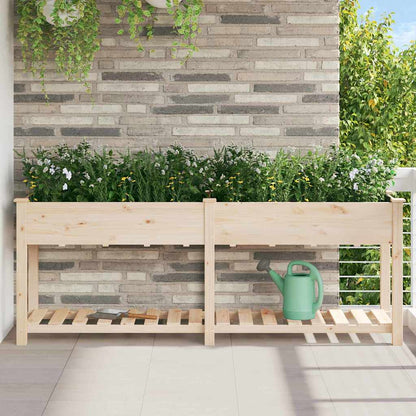 Vaso da giardino con lo scaffale Beige 203 x 53 x 76,5 cm
