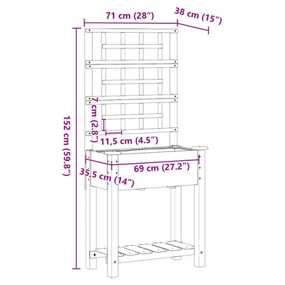 Vaso da giardino Beige 71 x 38 x 152 cm Legno di Abete Massello | homemem39
