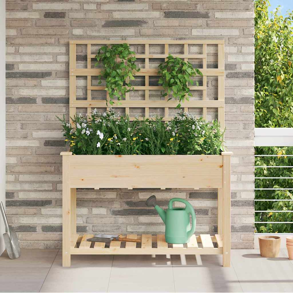 Vaso da giardino con lo scaffale Beige 115 x 60,5 x 153 cm