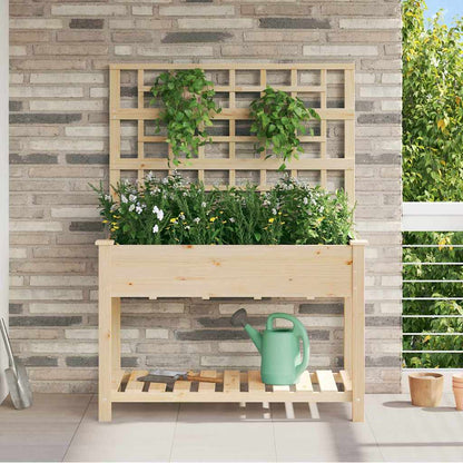 Vaso da giardino con lo scaffale Beige 115 x 60,5 x 153 cm