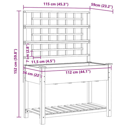 Vaso da giardino con lo scaffale Beige 115 x 60,5 x 153 cm