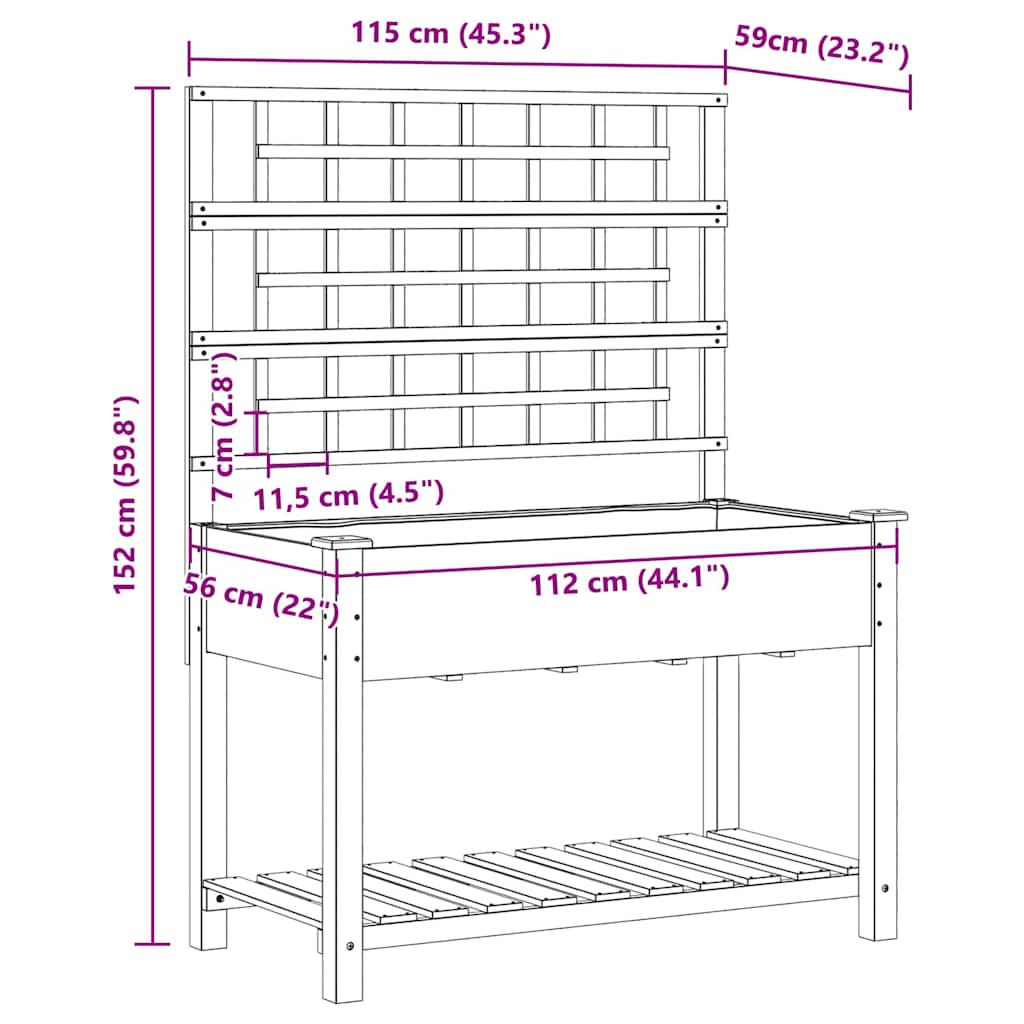 Vaso da giardino con lo scaffale Beige 115 x 60,5 x 153 cm