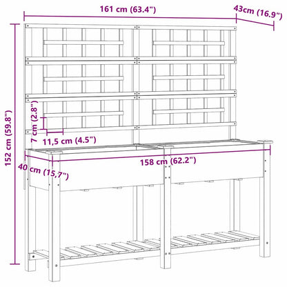 Vaso da giardino con lo scaffale Beige 161 x 46 x 152,5 cm