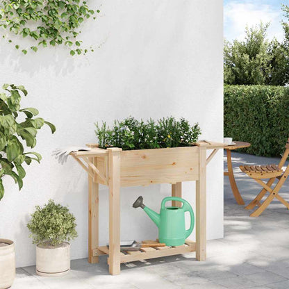 Vaso da giardino con lo scaffale Beige 111 x 37 x 76,5 cm