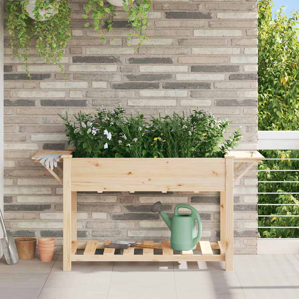 Vaso da giardino con lo scaffale Beige 155 x 59 x 76,5 cm