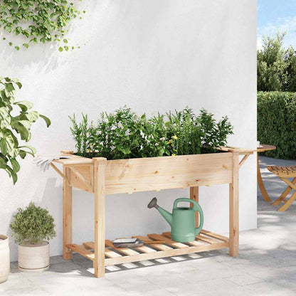 Vaso da giardino con lo scaffale Beige 155 x 59 x 76,5 cm