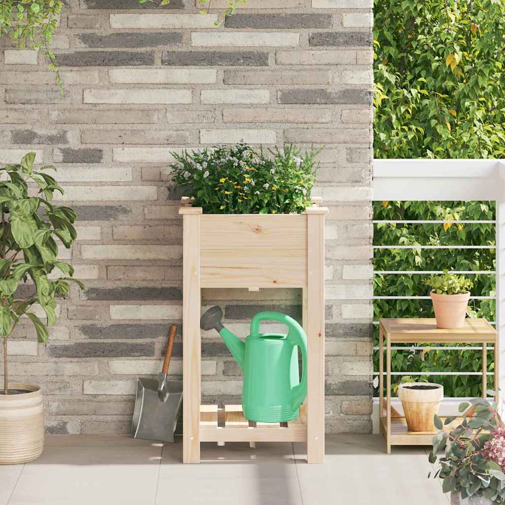Vaso da giardino con lo scaffale Beige 45 x 45 x 76,5 cm