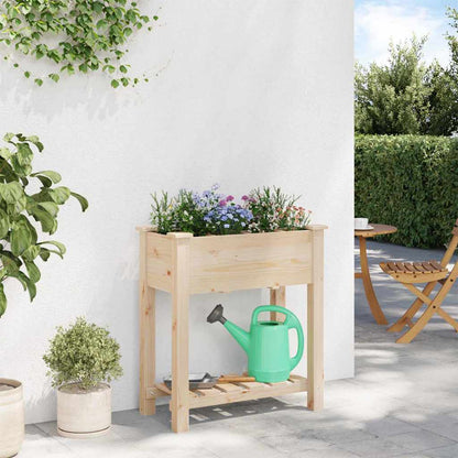Vaso da giardino con lo scaffale Beige 71 x 37 x 76,5 cm