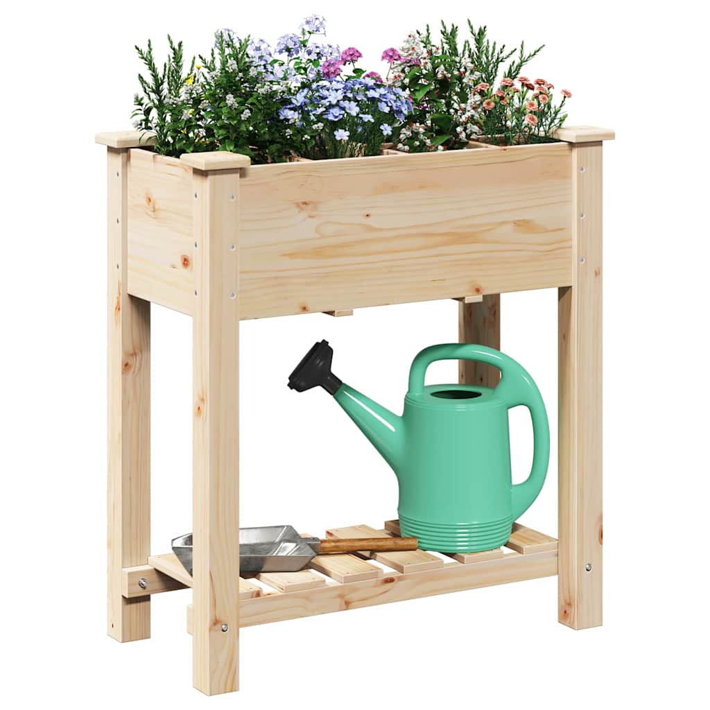 Vaso da giardino con lo scaffale Beige 71 x 37 x 76,5 cm