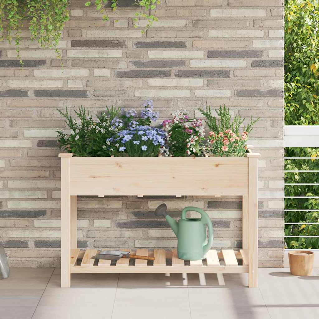 Vaso da giardino con lo scaffale Beige 115 x 59 x 76,5 cm