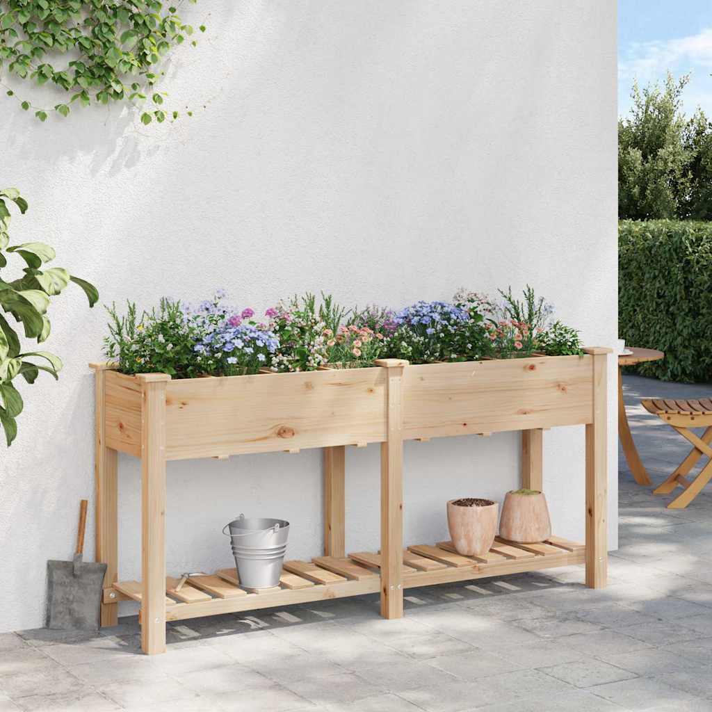 Vaso da giardino con lo scaffale Beige 161,5 x 45 x 76,5 cm