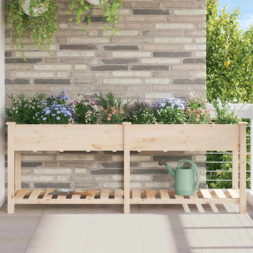 Vaso da giardino con lo scaffale Beige 203,5 x 53 x 76,5 cm