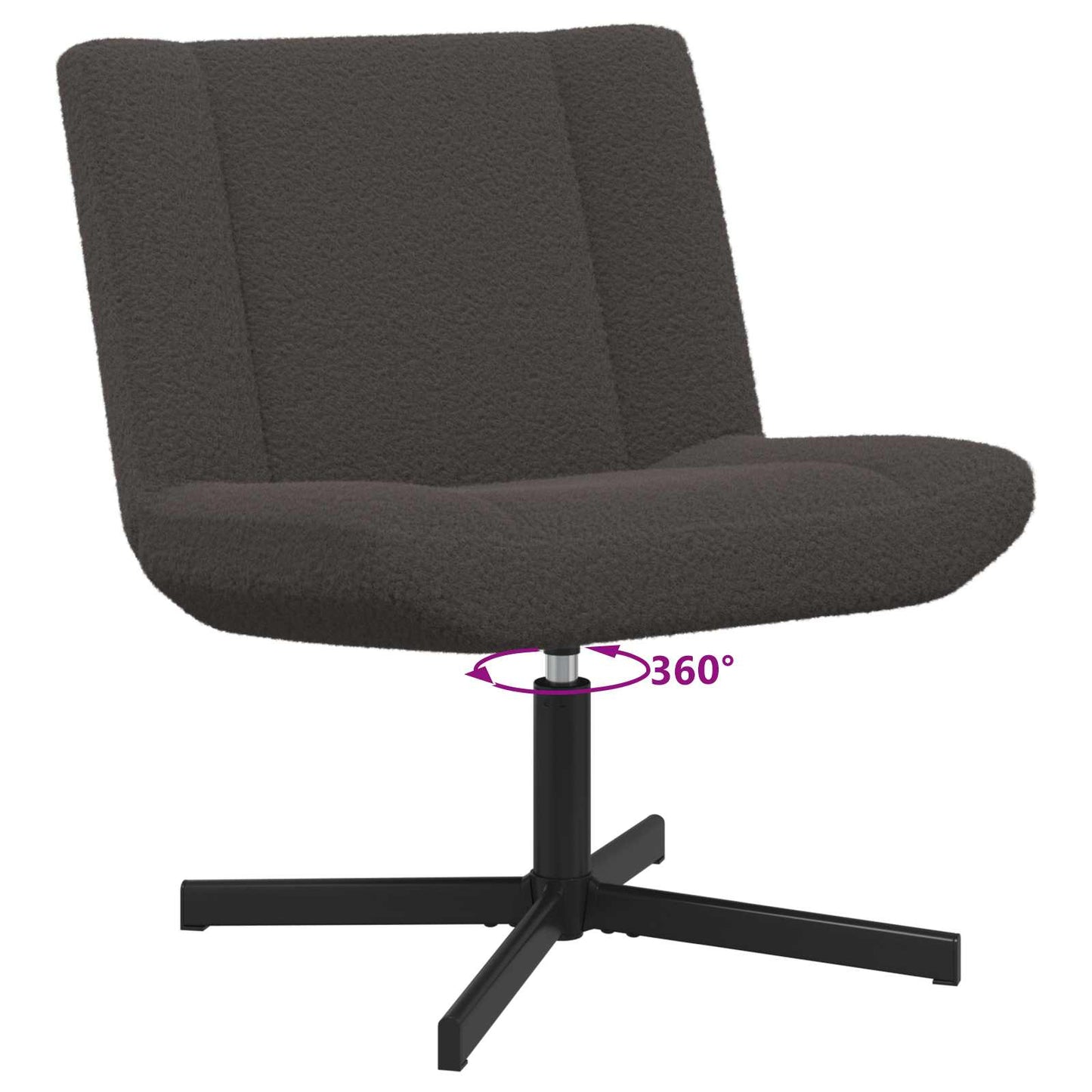 Sedia girevole Grigio scuro 63 x 75 x 76 cm Pelle di Pecora