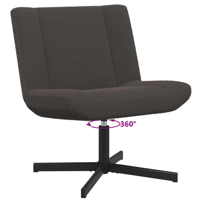 Sedia girevole Grigio scuro 63 x 75 x 76 cm Pelle di Pecora