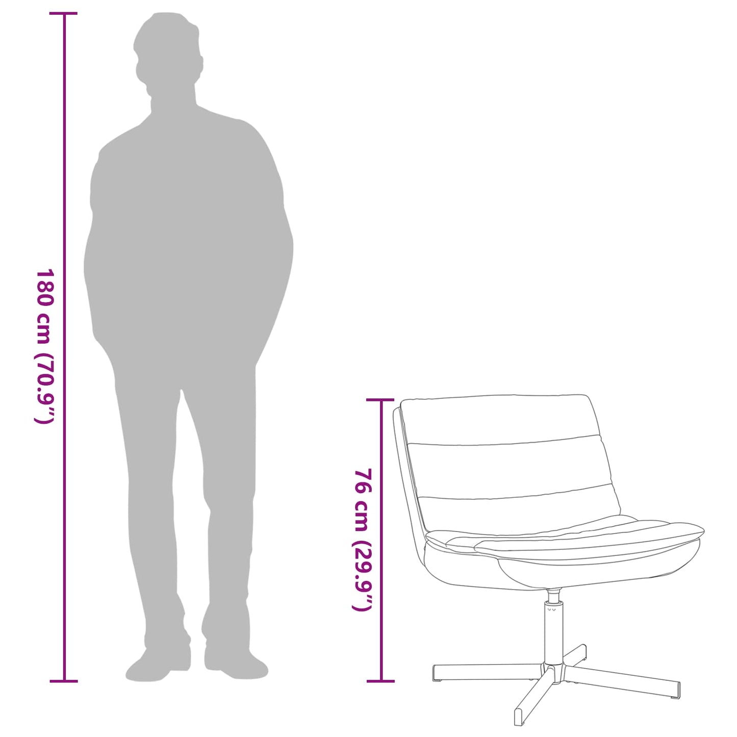 Sedia girevole Marrone 63 x 75 x 76 cm PU Lucido