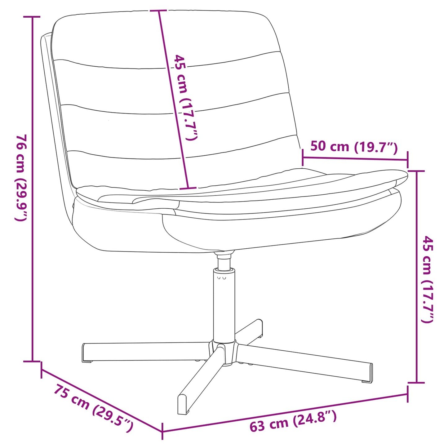 Sedia girevole Verde Scuro 63 x 75 x 76 cm Tessuto