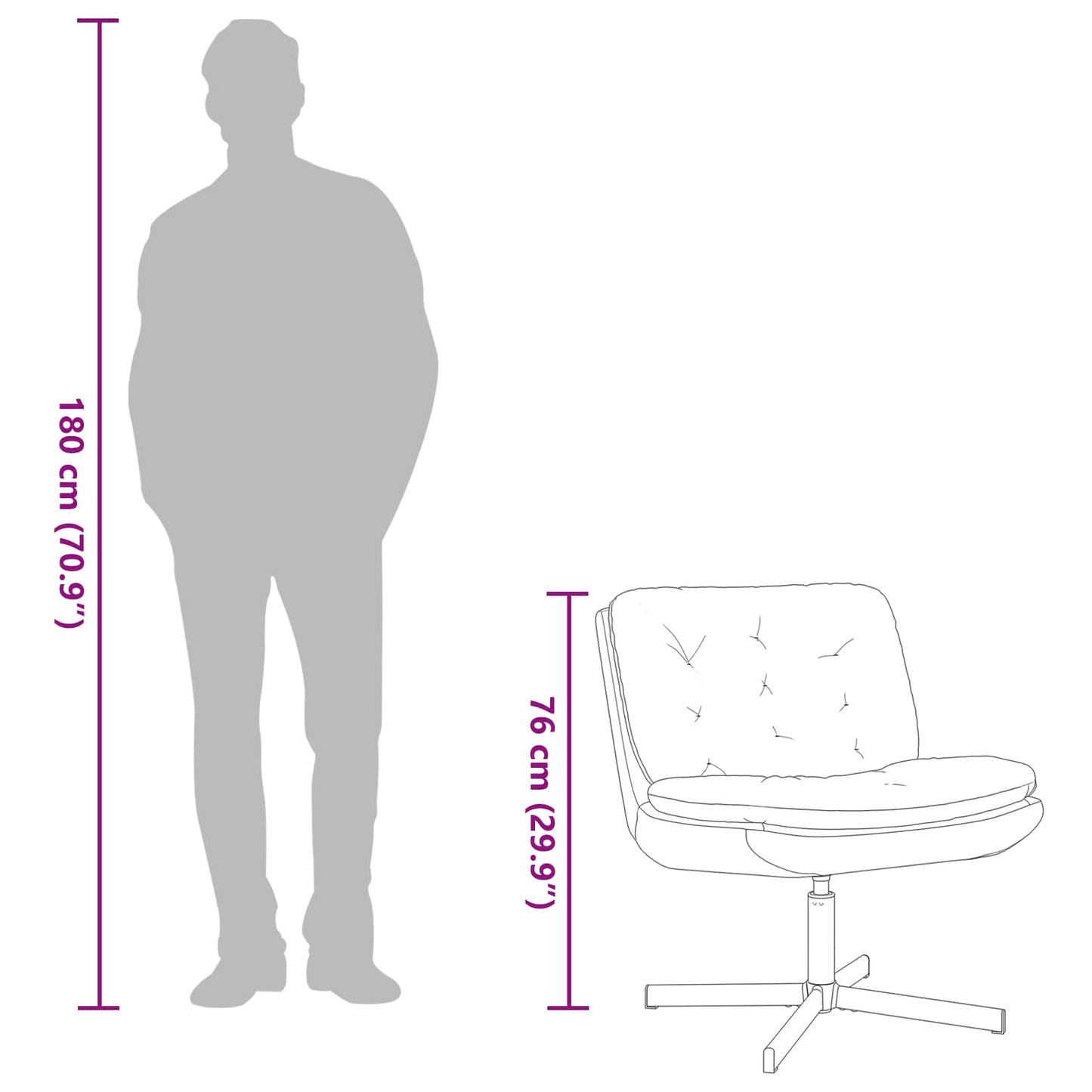 Poltrona Relax con Base Girevole Grigio chiaro 63 x 75 x 76 cm