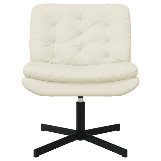 Poltrona Relax con Base Girevole Crema 63 x 75 x 76 cm Velluto
