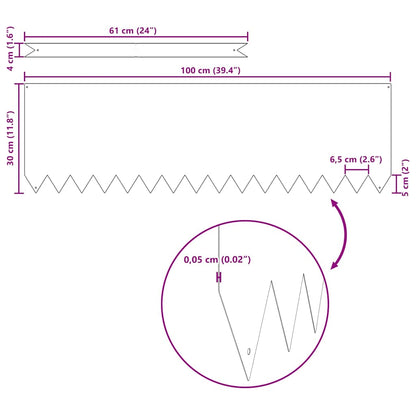 Bordura per Prato 30 pcs Antracite 100 x 0.05 x 20 cm