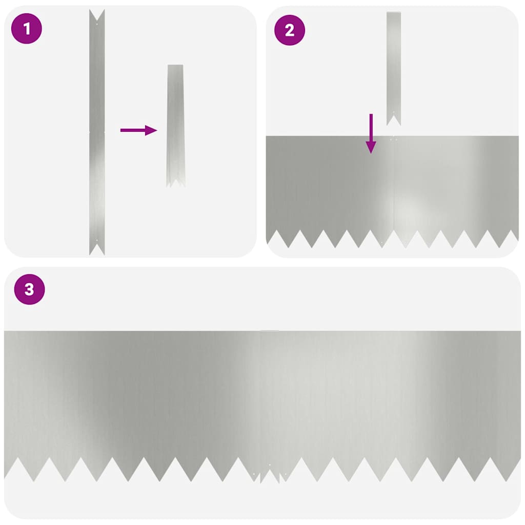 Bordura per Prato 30 pcs Argento 100 x 0.05 x 20 cm