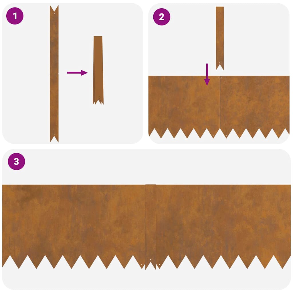 Bordura per Prato 50 pcs Marrone 100 x 0.05 x 20 cm