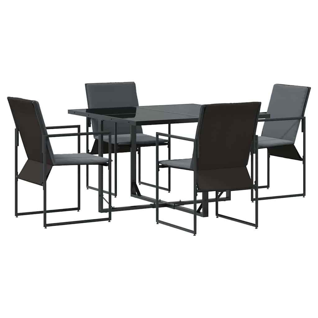 Set da Pranzo per Giardino 5 pcs Nero Acciaio | homemem39