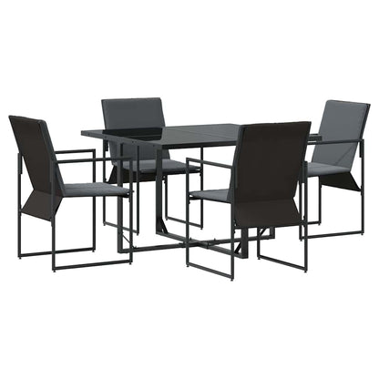 Set da Pranzo per Giardino 5 pcs Nero Acciaio | homemem39