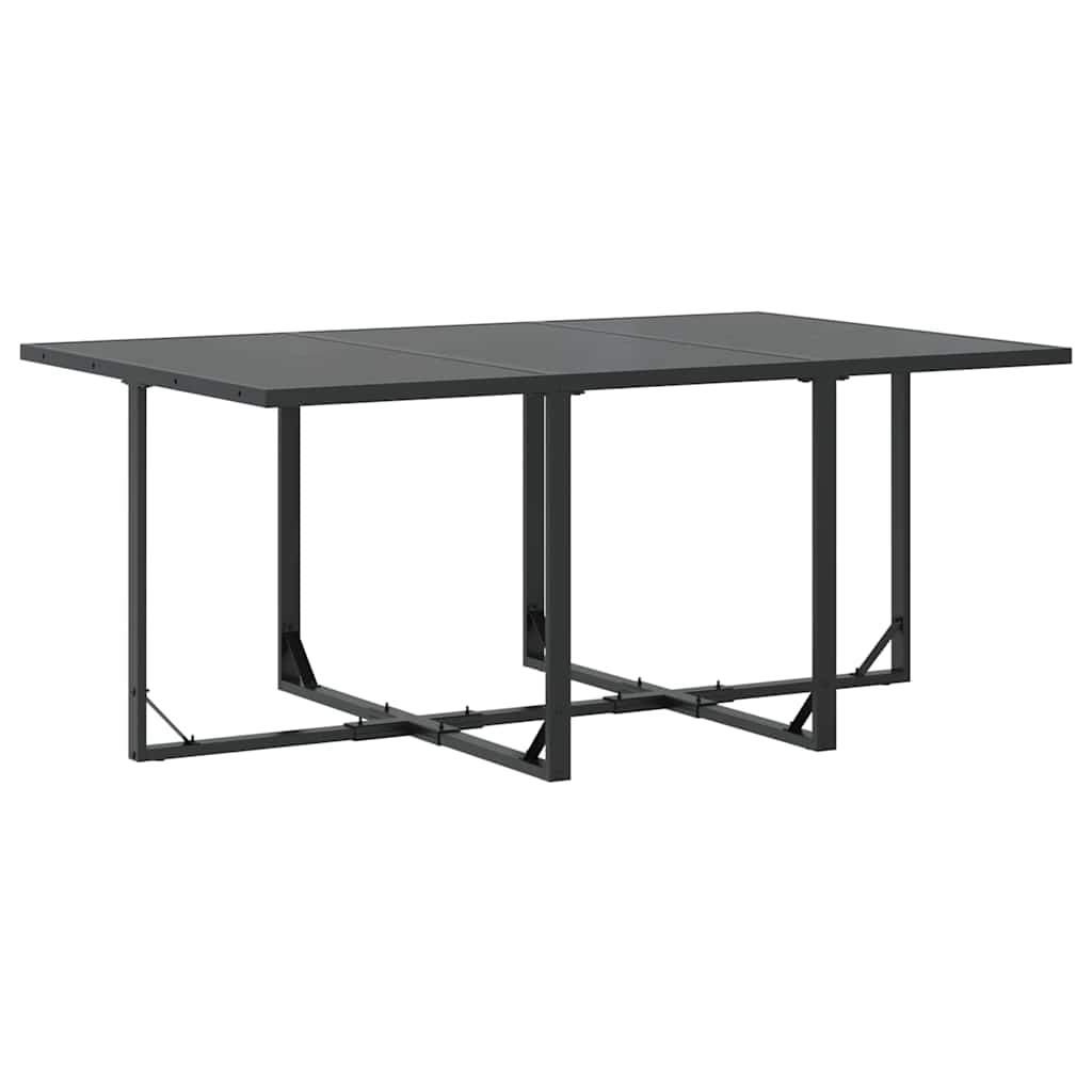 Set da Pranzo per Giardino 7 pcs Nero Acciaio | homemem39