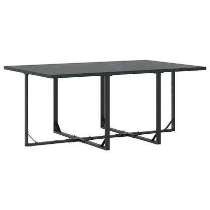 Set da Pranzo per Giardino 7 pcs Nero Acciaio | homemem39