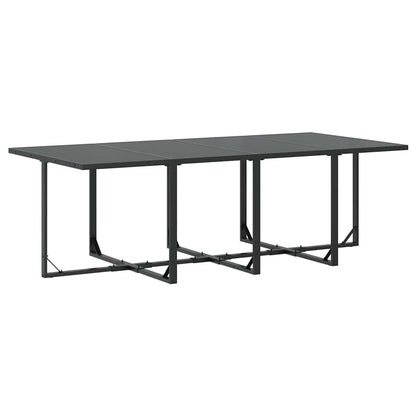 Set da Pranzo per Giardino 9 pcs Nero Acciaio | homemem39
