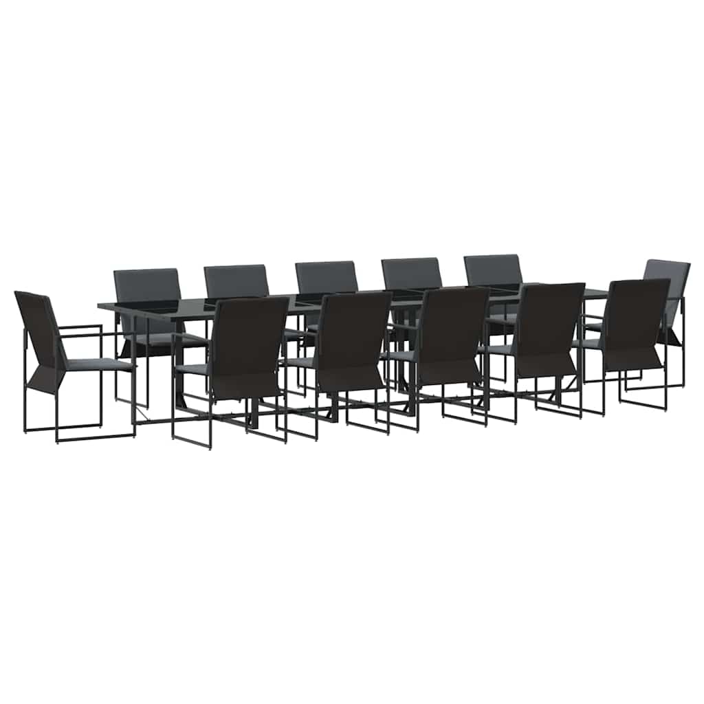 Set da Pranzo per Giardino 13 pcs Nero Acciaio | homemem39