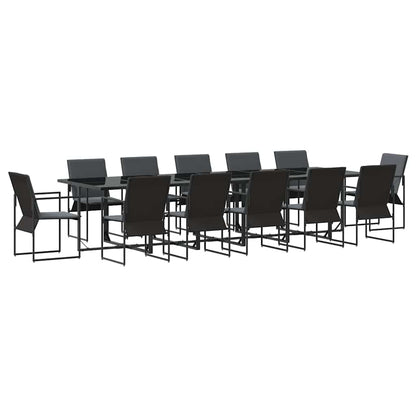 Set da Pranzo per Giardino 13 pcs Nero Acciaio | homemem39