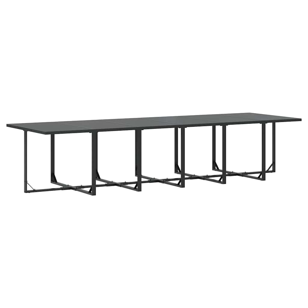 Set da Pranzo per Giardino 13 pcs Nero Acciaio | homemem39