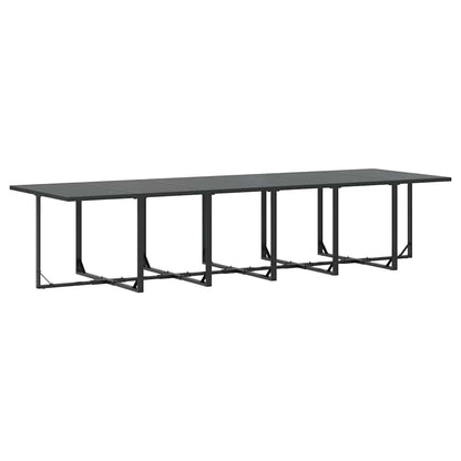 Set da Pranzo per Giardino 13 pcs Nero Acciaio | homemem39