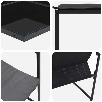 Set da Pranzo per Giardino 11 pcs Nero Acciaio | homemem39