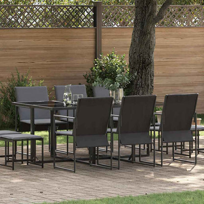 Set da Pranzo per Giardino 11 pcs Nero Acciaio | homemem39