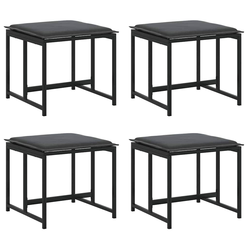 Set da Pranzo per Giardino 11 pcs Nero Acciaio | homemem39