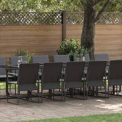 Set da Pranzo per Giardino 17 pcs Nero Acciaio | homemem39