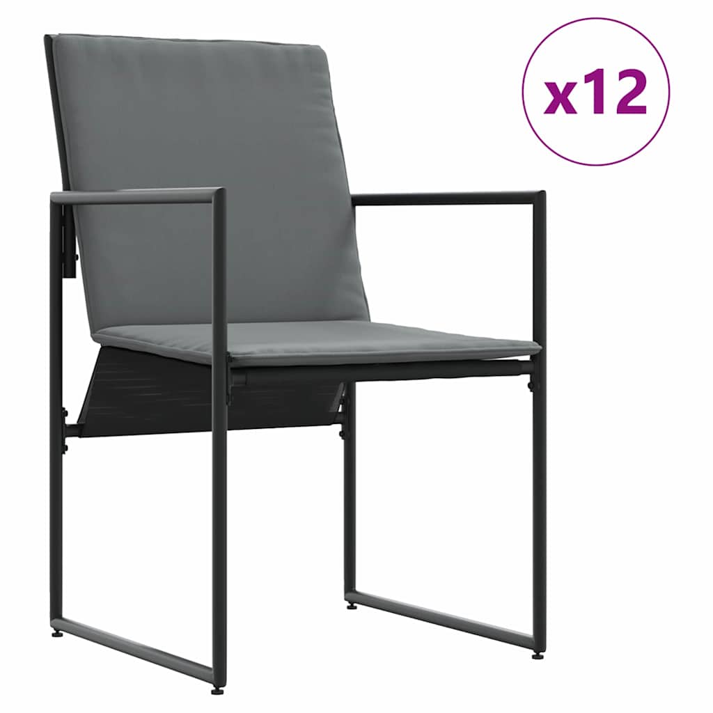 Set da Pranzo per Giardino 17 pcs Nero Acciaio | homemem39