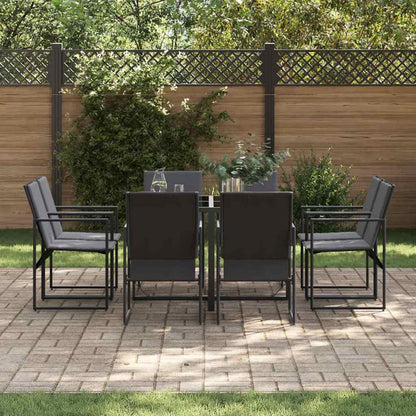 Set da Pranzo per Giardino 9 pcs Nero Acciaio | homemem39
