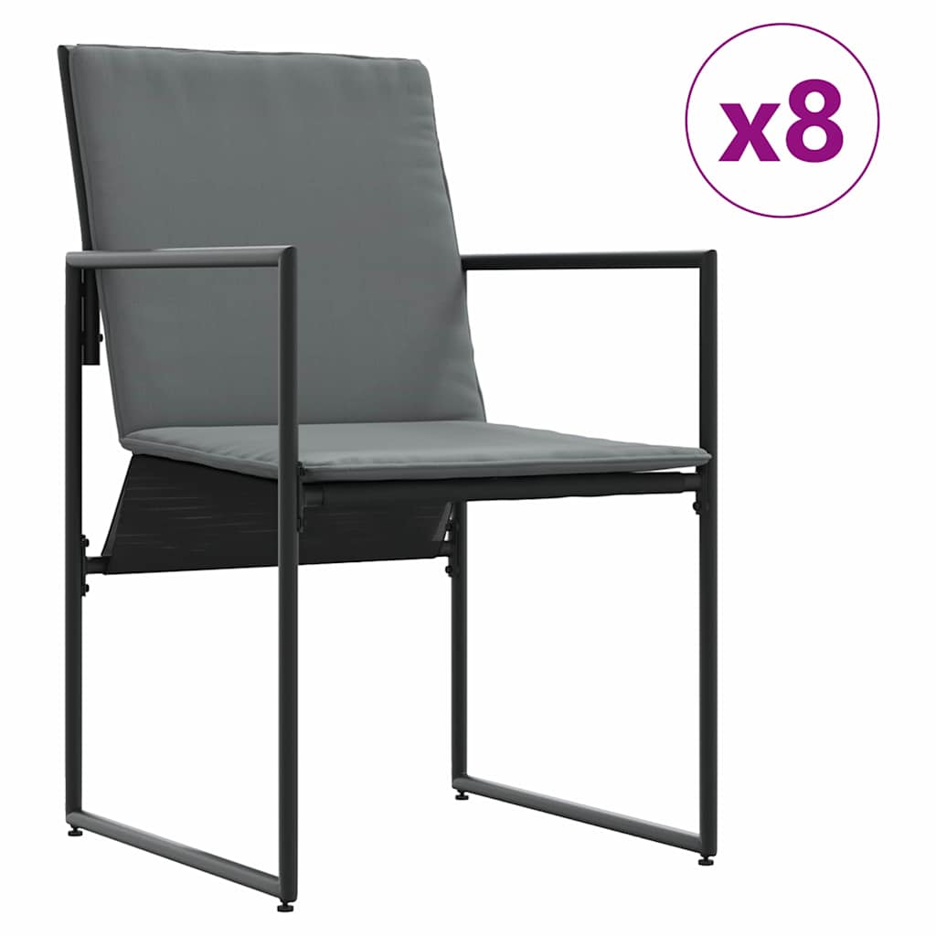 Set da Pranzo per Giardino 9 pcs Nero Acciaio | homemem39