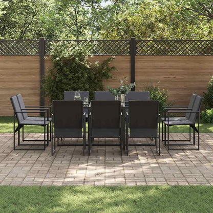 Set da Pranzo per Giardino 11 pcs Nero Acciaio | homemem39