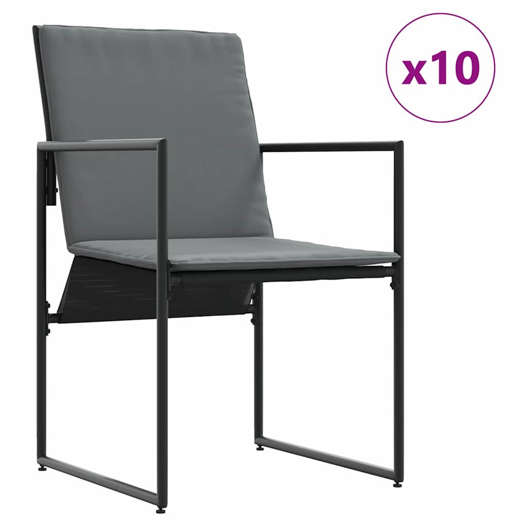 Set da Pranzo per Giardino 11 pcs Nero Acciaio | homemem39
