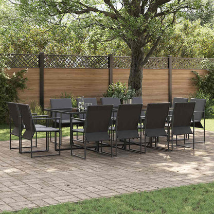 Set da Pranzo per Giardino 13 pcs Nero Acciaio | homemem39