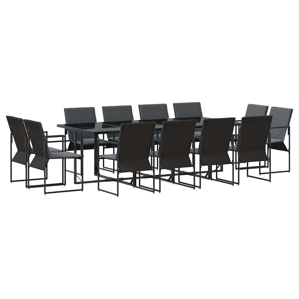 Set da Pranzo per Giardino 13 pcs Nero Acciaio | homemem39
