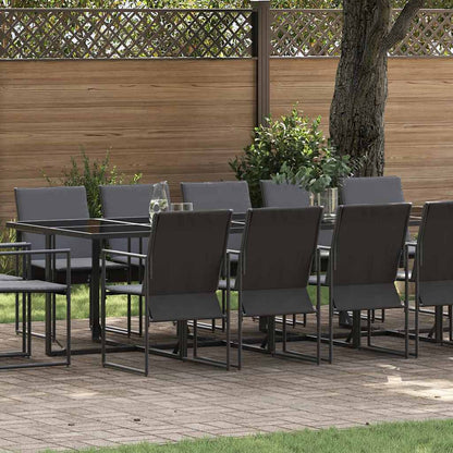 Set da Pranzo per Giardino 15 pcs Nero Acciaio | homemem39